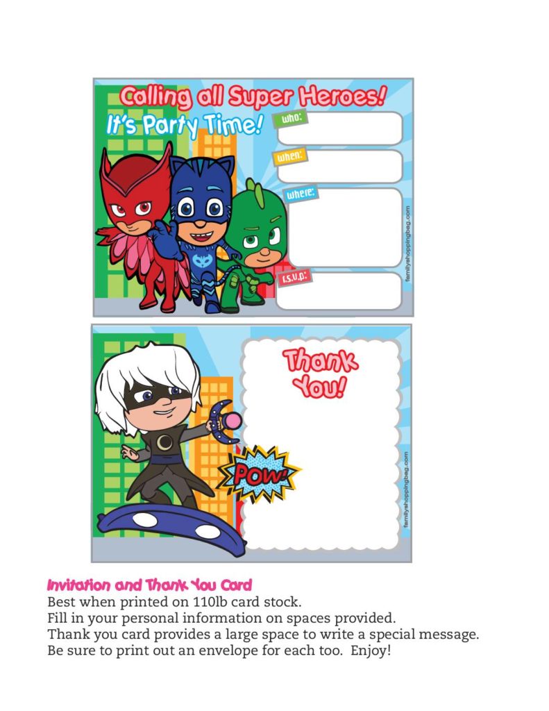 Invitation PJ Masks  pdf