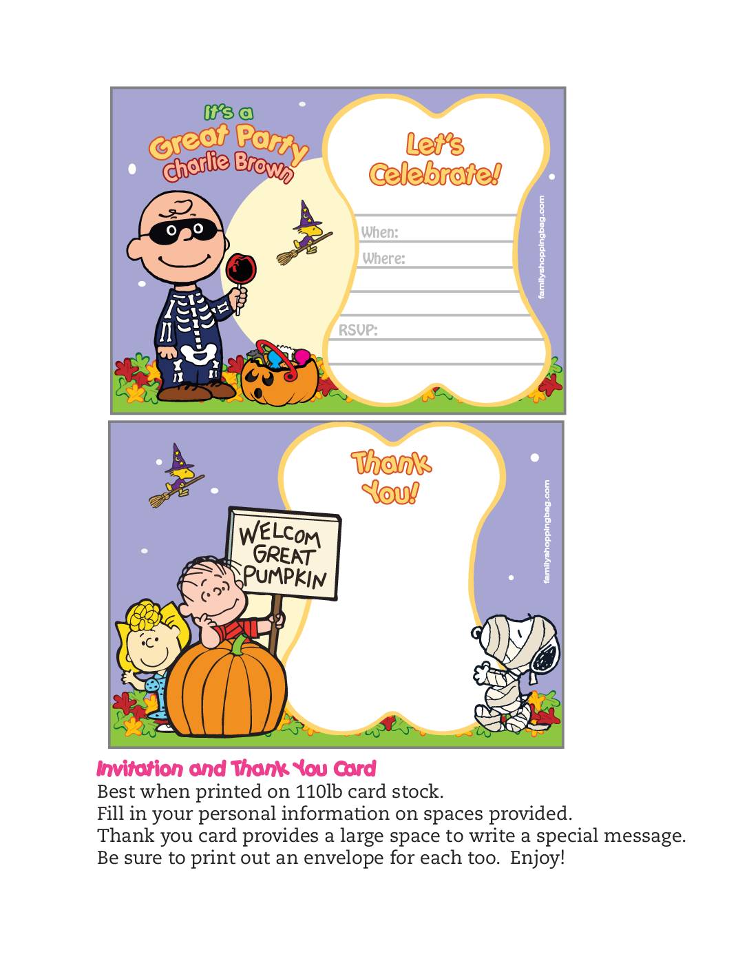 Invitation Peanuts Halloween  pdf