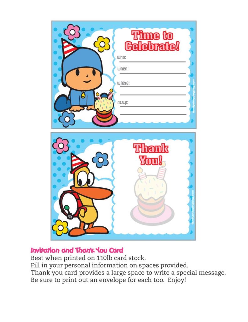 Invitation Pocoyo  pdf