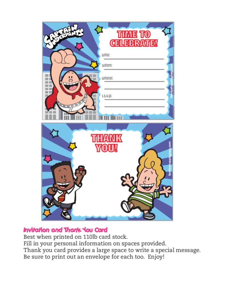Invitations Captain Underpants  pdf