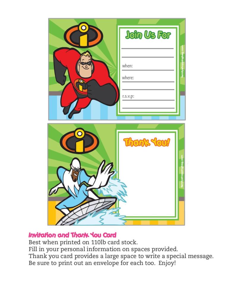 Invitations Incredibles  pdf