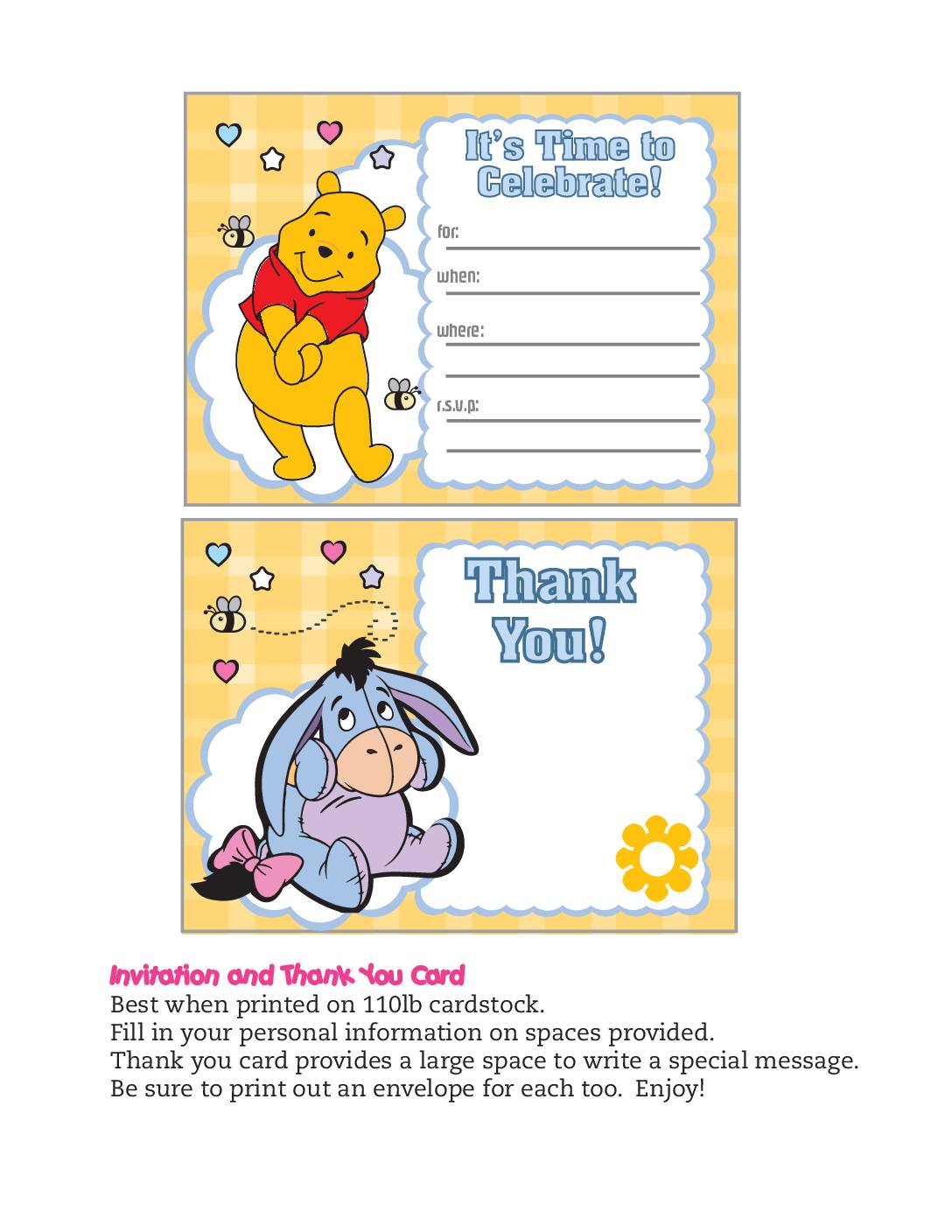 Invite Winnie the Pooh  pdf