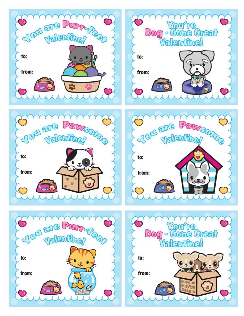 Kids School Valentine Pups and Kittens  pdf