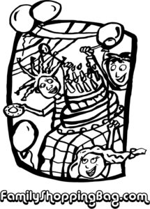 Kids and Cake Coloring Pages