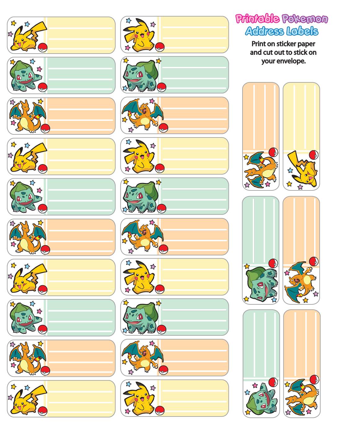 Labels Pokemon  pdf