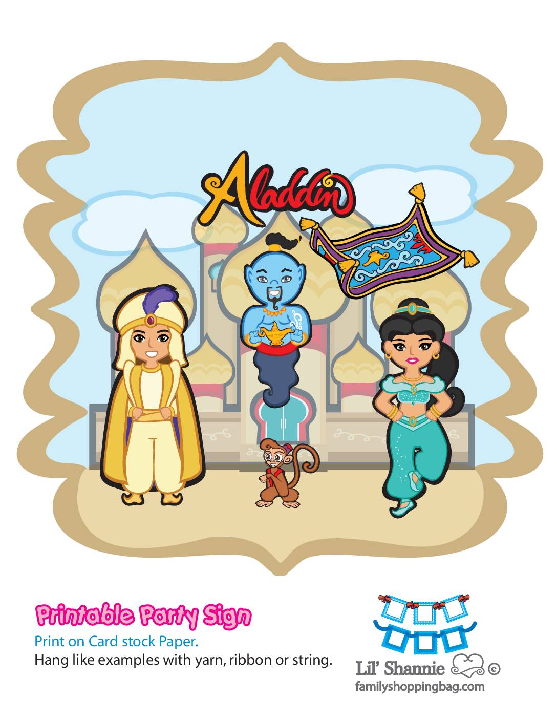 Left Banner Aladdin Party Banners