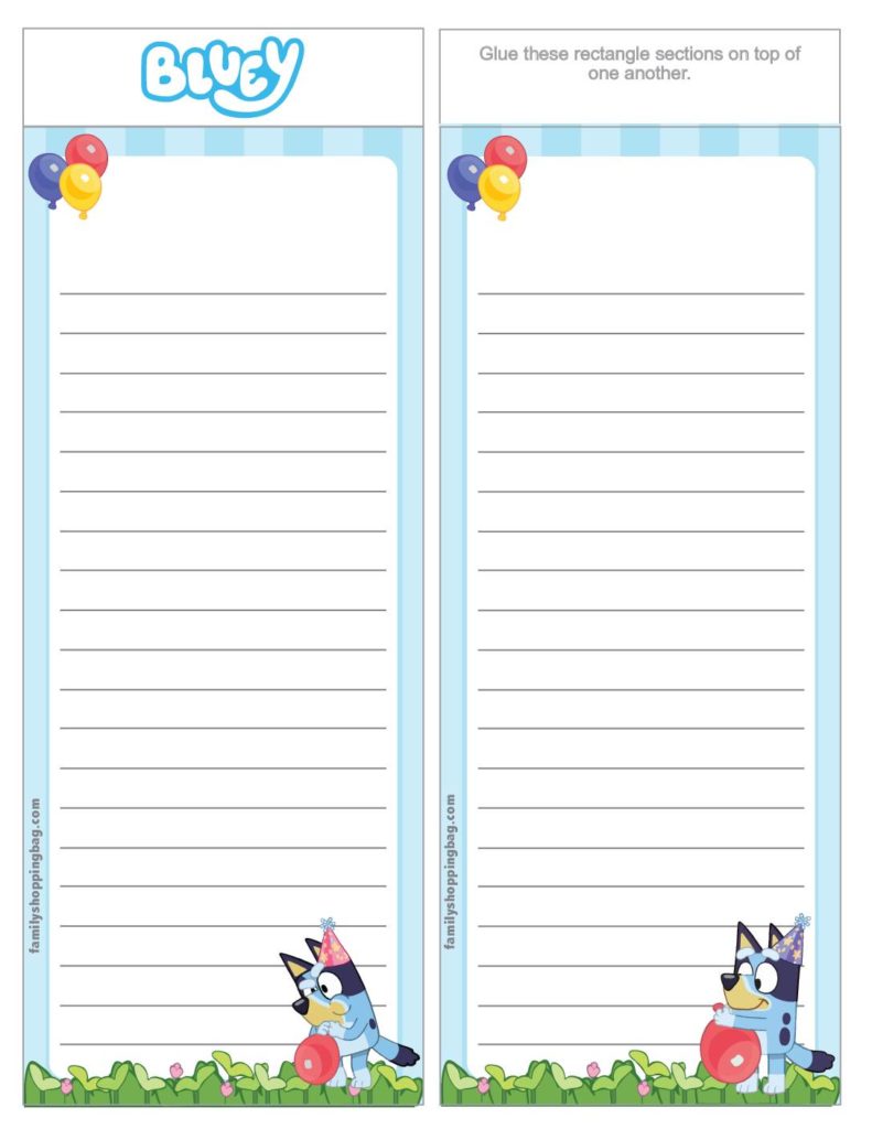 List Paper Bluey  pdf