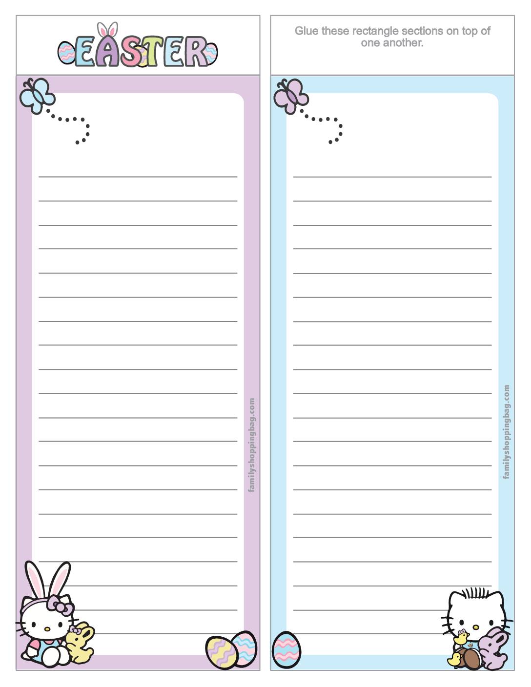 List Paper Easter Stationery