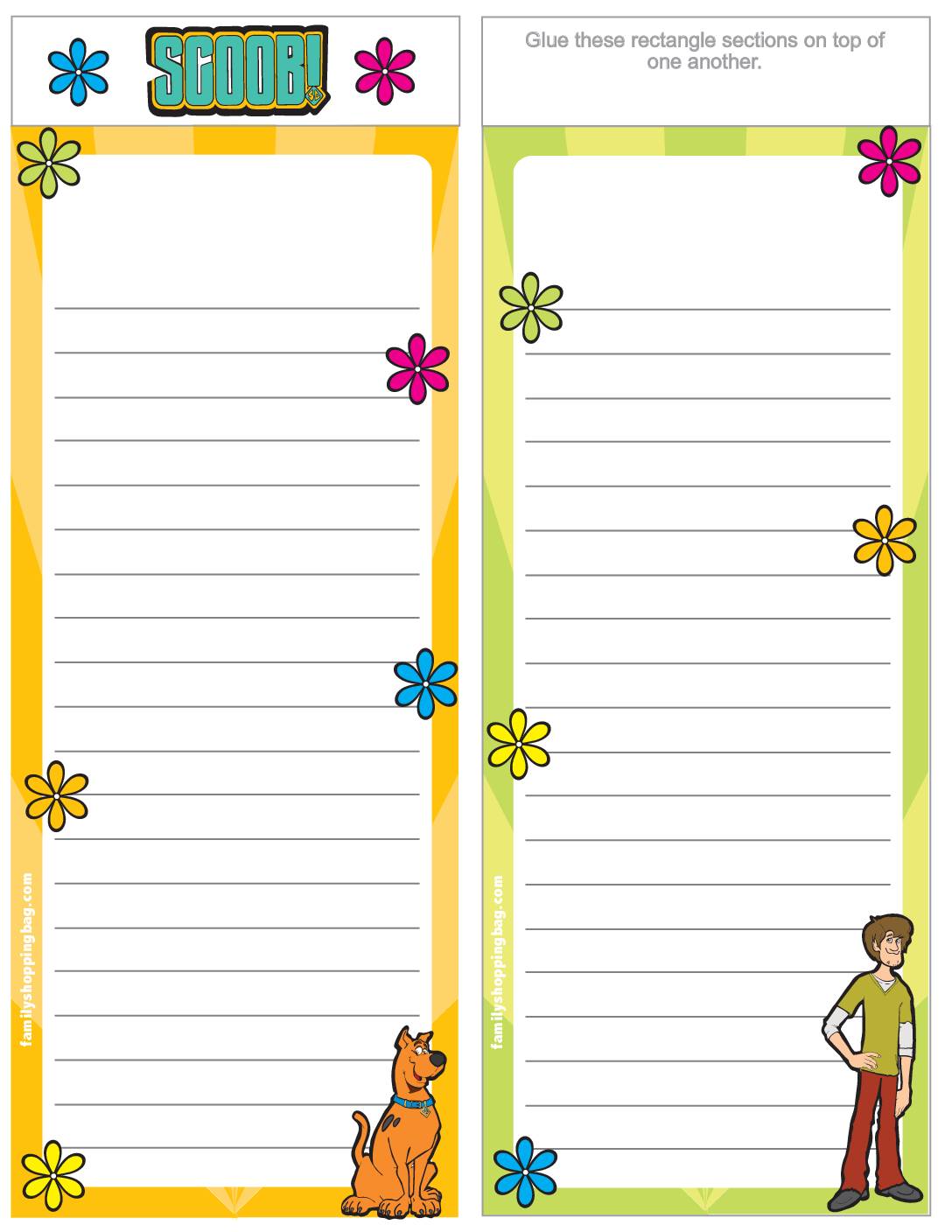 List Paper Scooby Doo