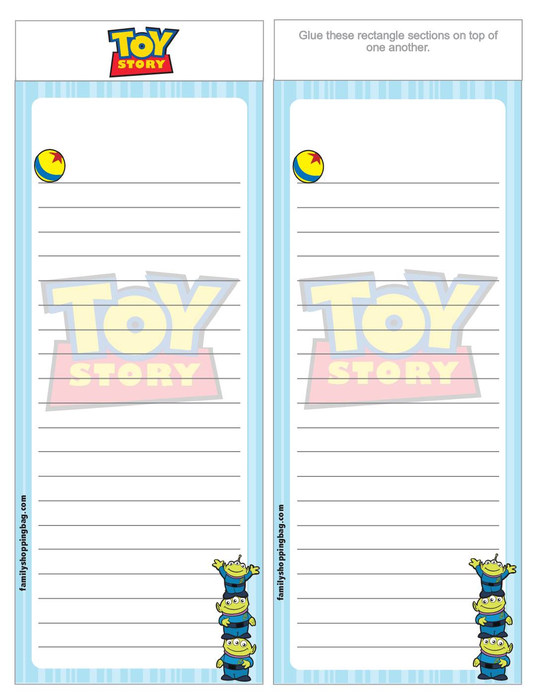 List Paper Toy Story Stationery