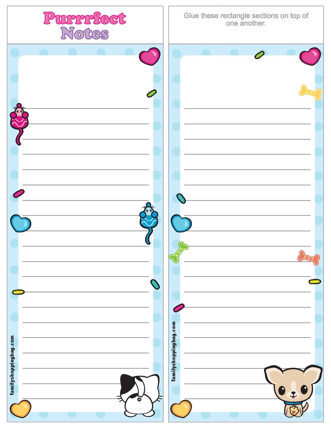 List Paper Valentine Pups and Kittens Stationery
