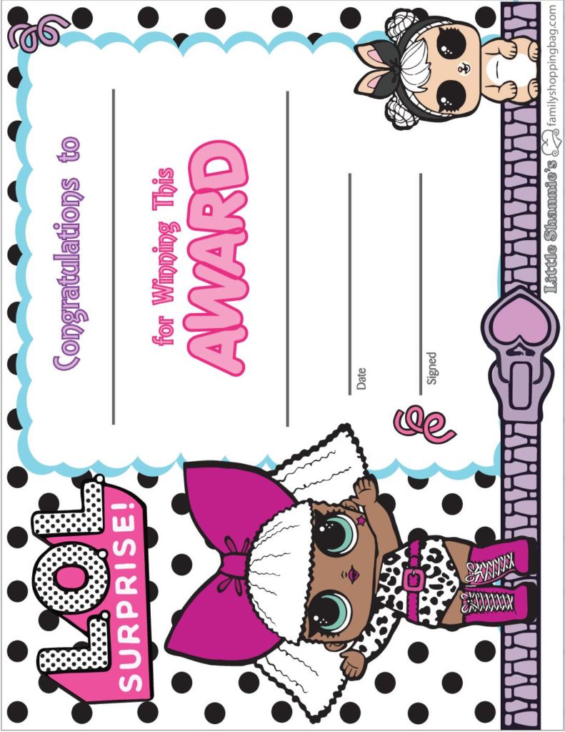 Lol Surprise Award  pdf