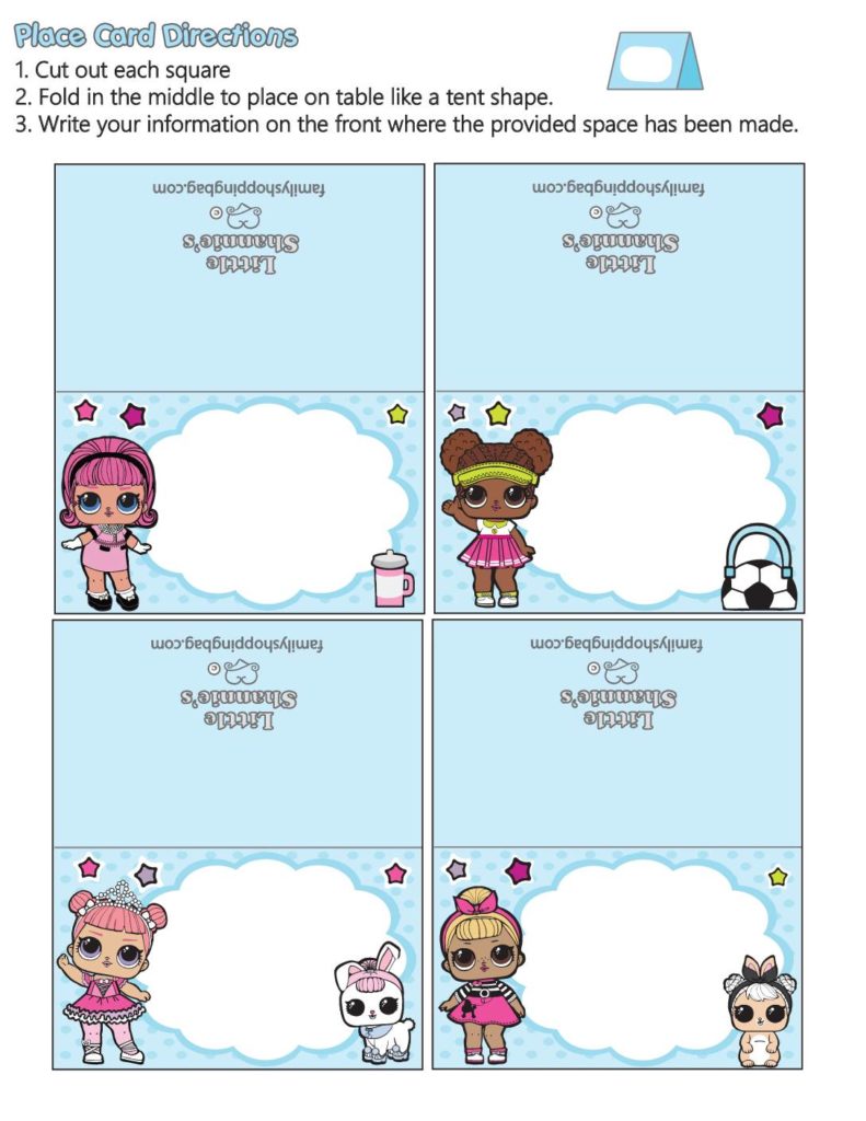Lol Surprise Place Cards  pdf