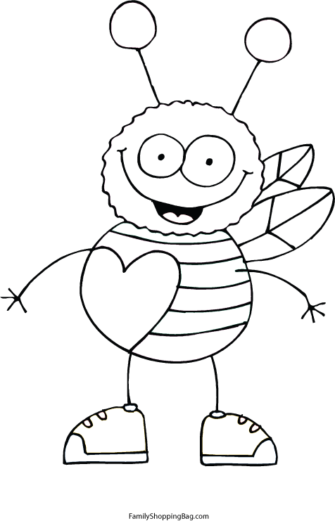 Love Bug Valentine Color Coloring Pages
