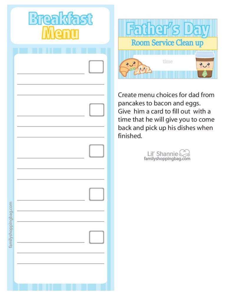 Menu Card Fathers Day Breakfast  pdf