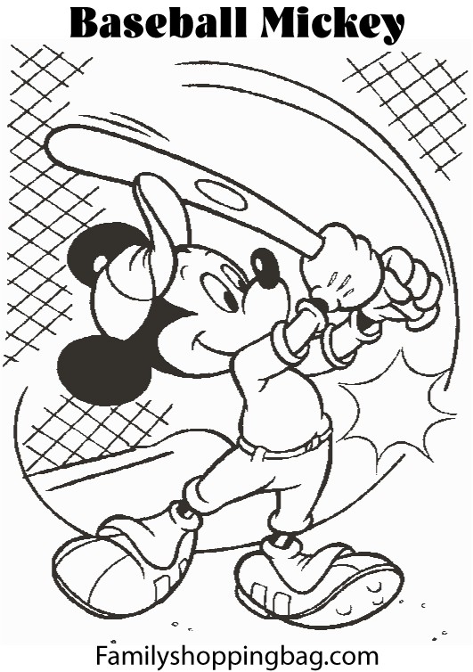 Mickey Baseball Coloring Pages