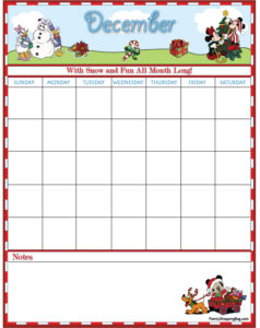 Mickey Christmas Calendar