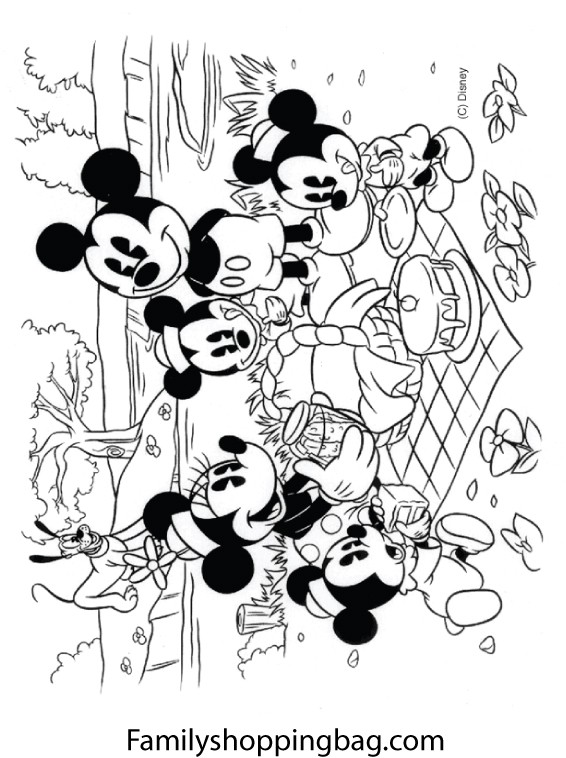 Mickey and Family Coloring Pages