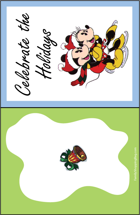 Mickey and Minni Skating Christmas Invitations