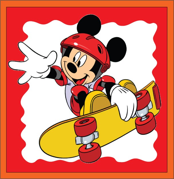 Mickey on Skateboard