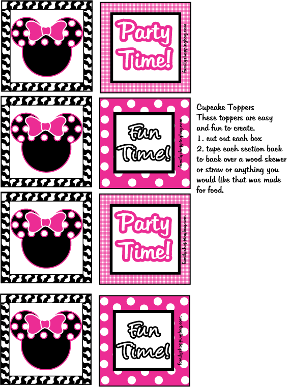 Minnie Cupcake Toppers Party Decorations