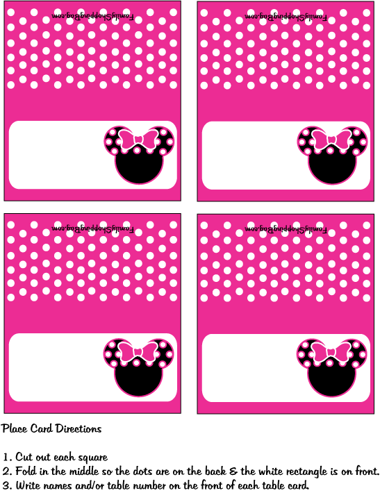 Minnie Party Seating Charts