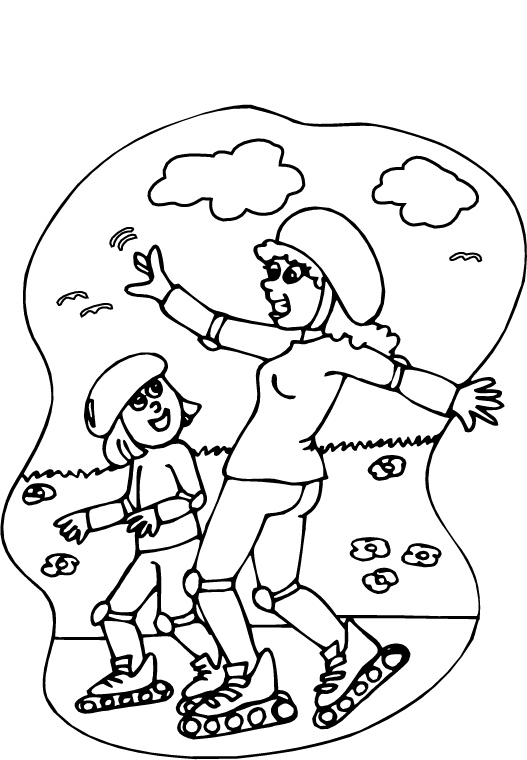 Mom and Girl Coloring Pages