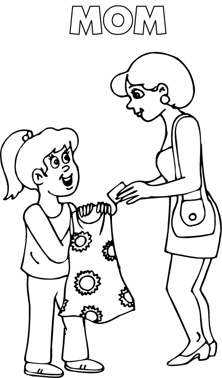 Mother an d Daughter Coloring Pages