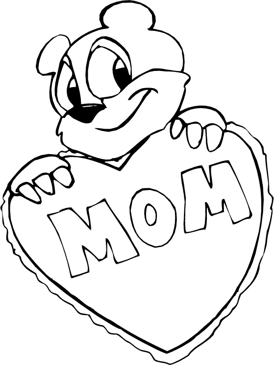 Mother and Heart Coloring Pages