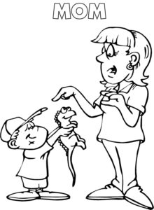 Mother and Son Coloring Pages