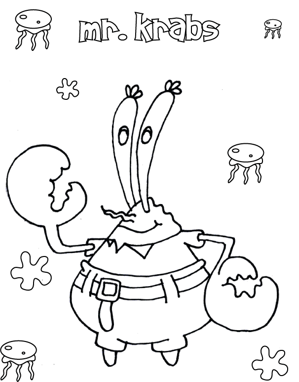 Mr Krabs Coloring Pages