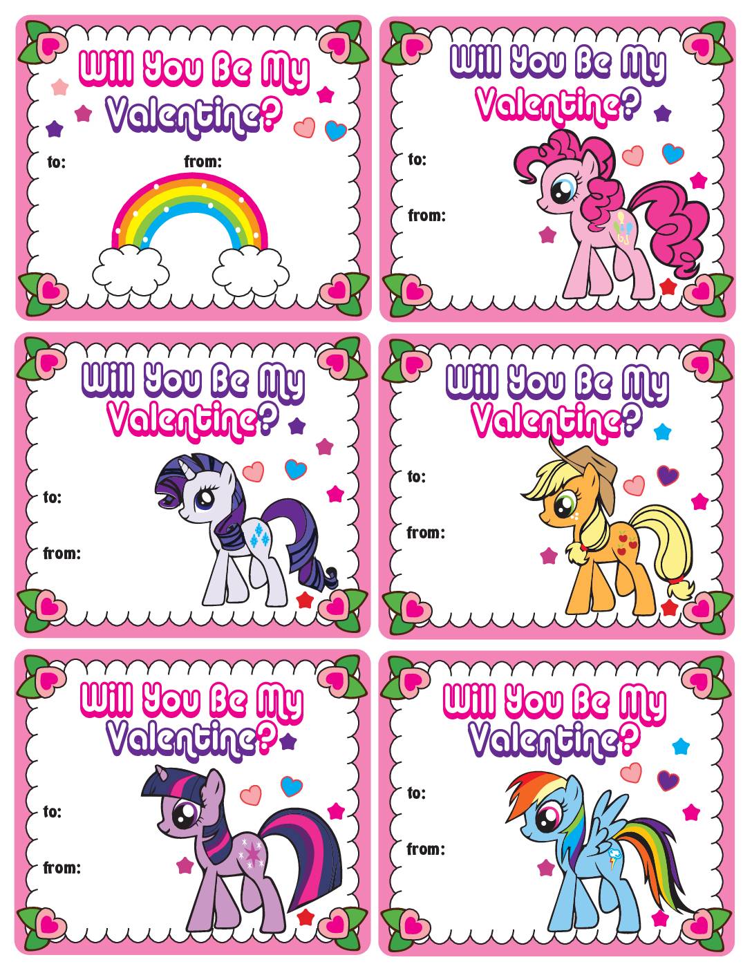 My Little Pony Valentines Valentines
