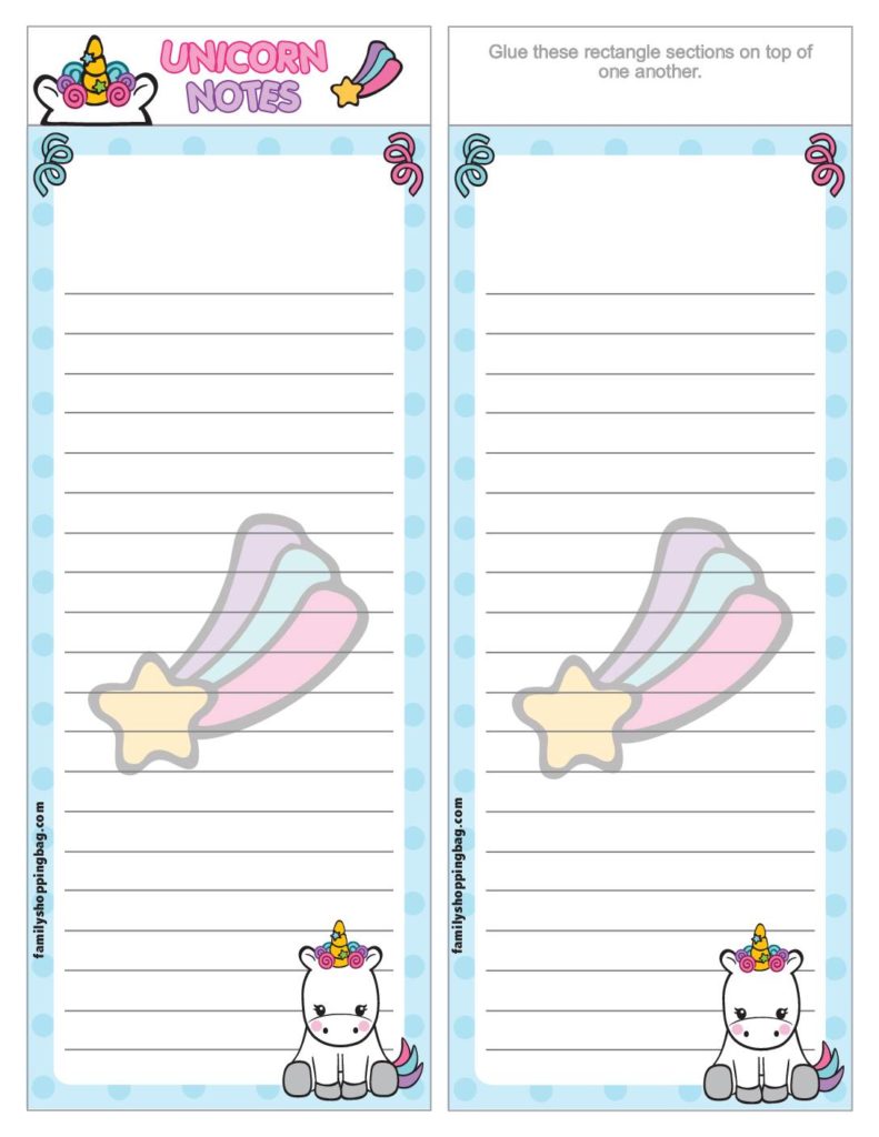 Note Pad Unicorn  pdf