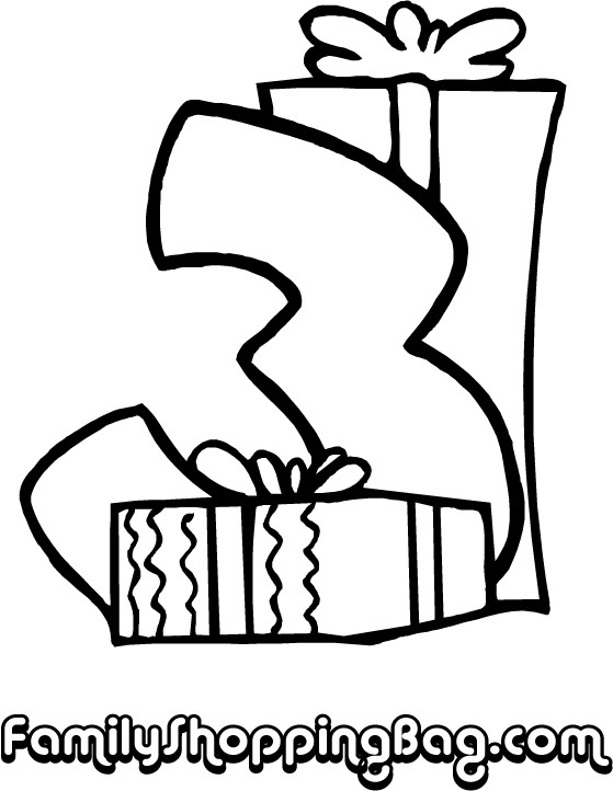 Number Three Coloring Pages