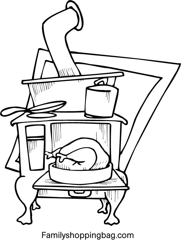 Old Stove Coloring Pages