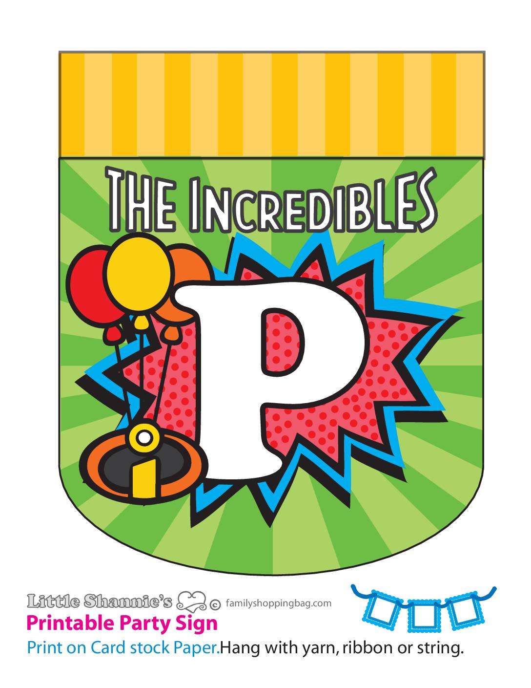 P Banner Incredibles Party Banners