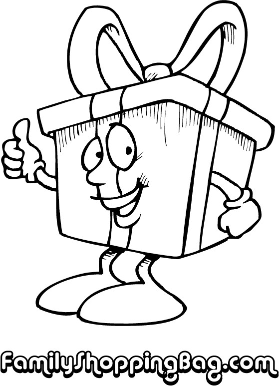 Package With Face & Feet Coloring Pages
