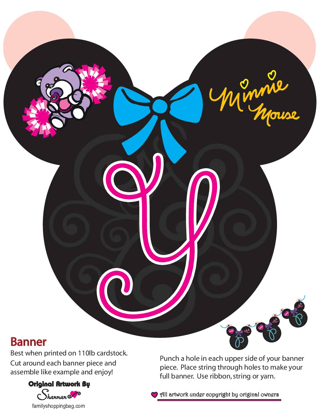 Minnie Banner Y Party Banners