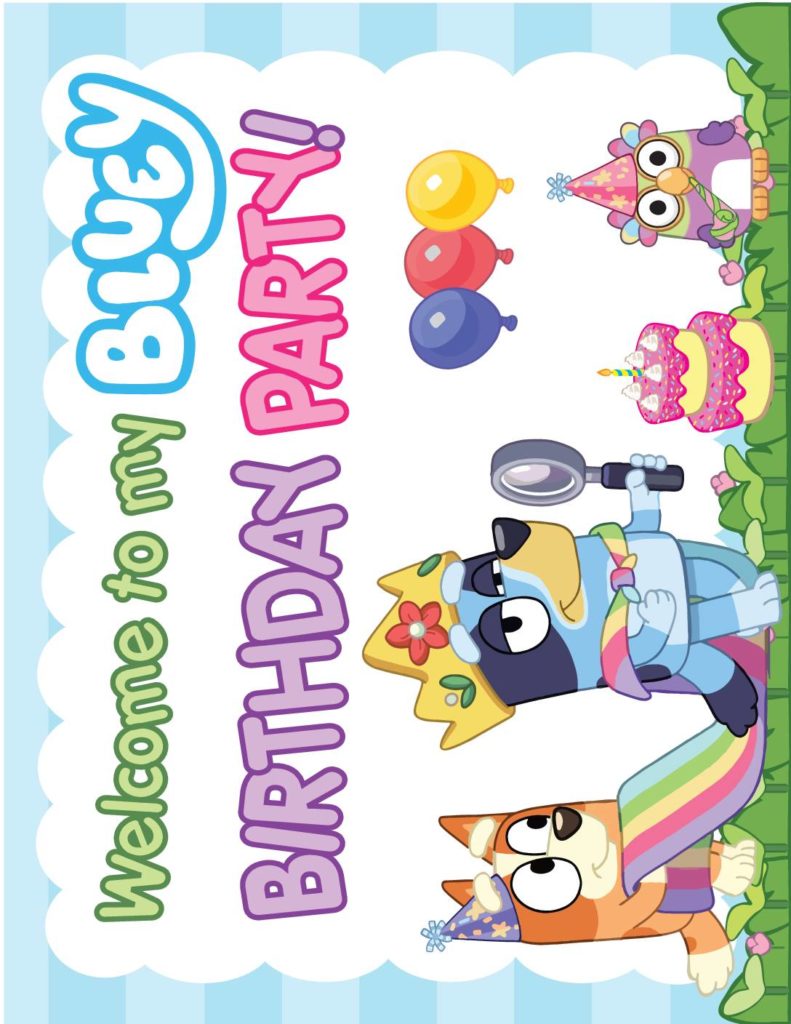 Party Sign  Bluey  pdf