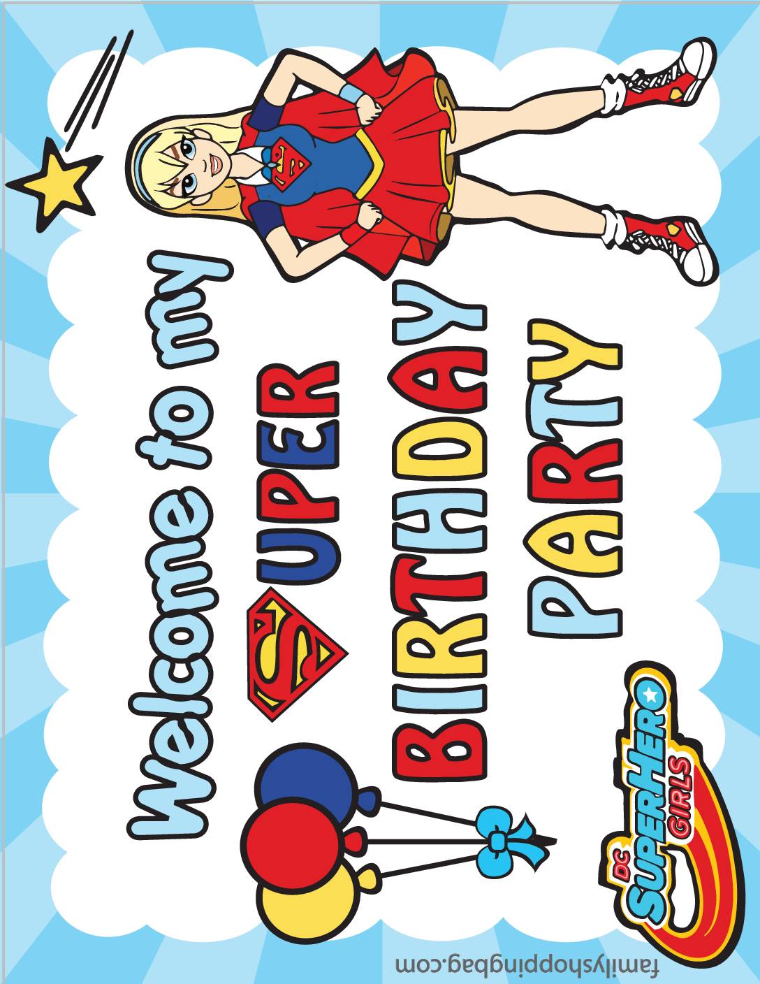 Party Sign 2 DC Super Hero Girls Party Decorations