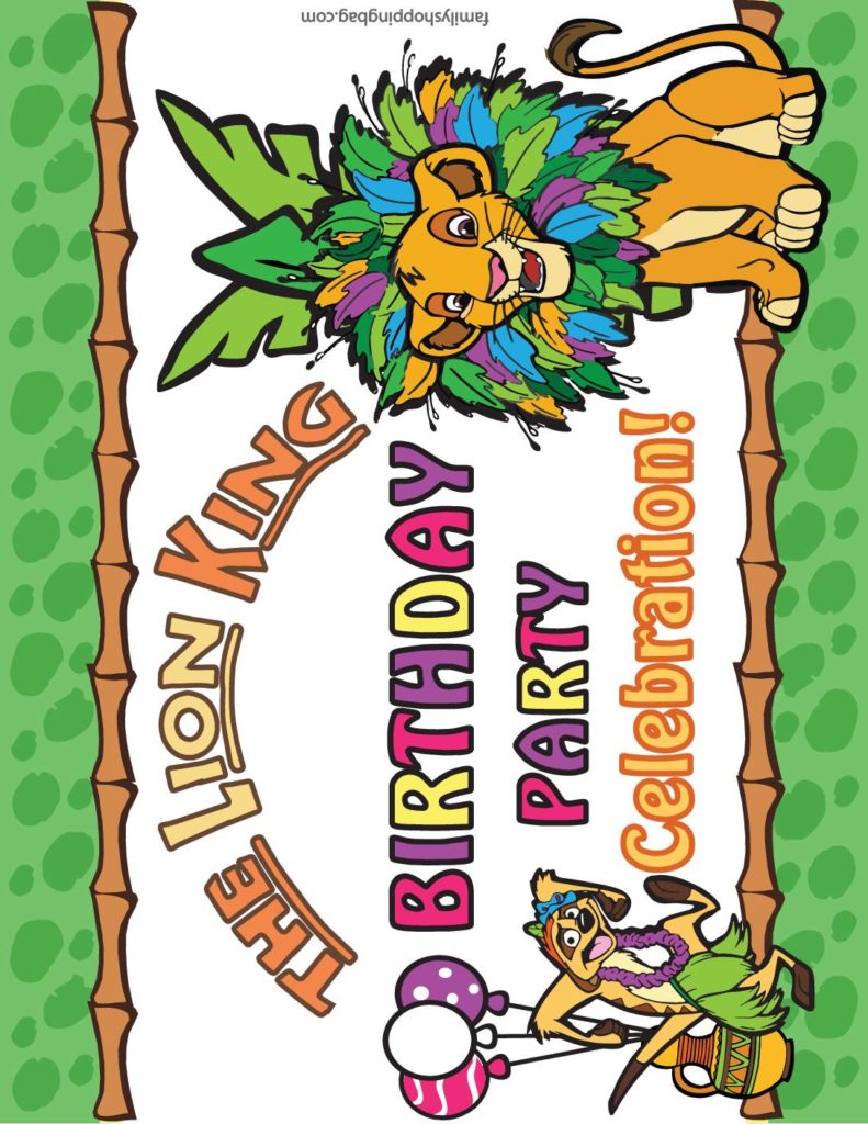Party Sign  Lion King  pdf