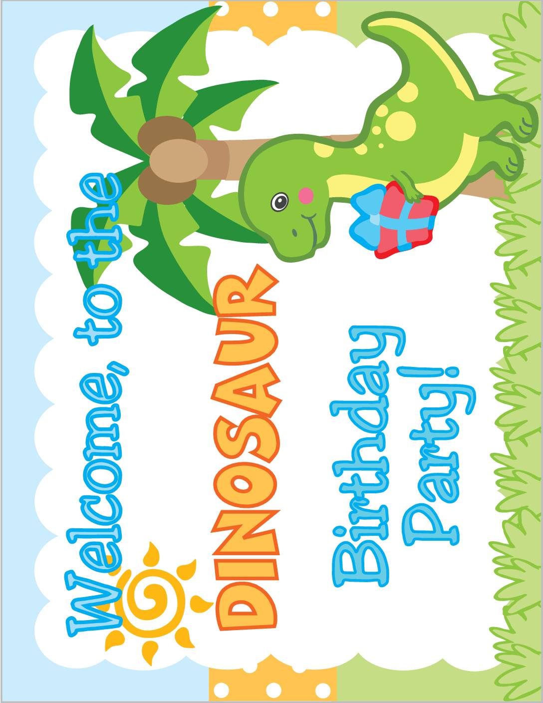 Party Sign Dinosaur  pdf