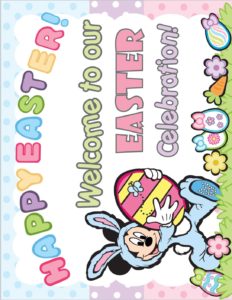 Party Sign Mickey Mouse Easter
