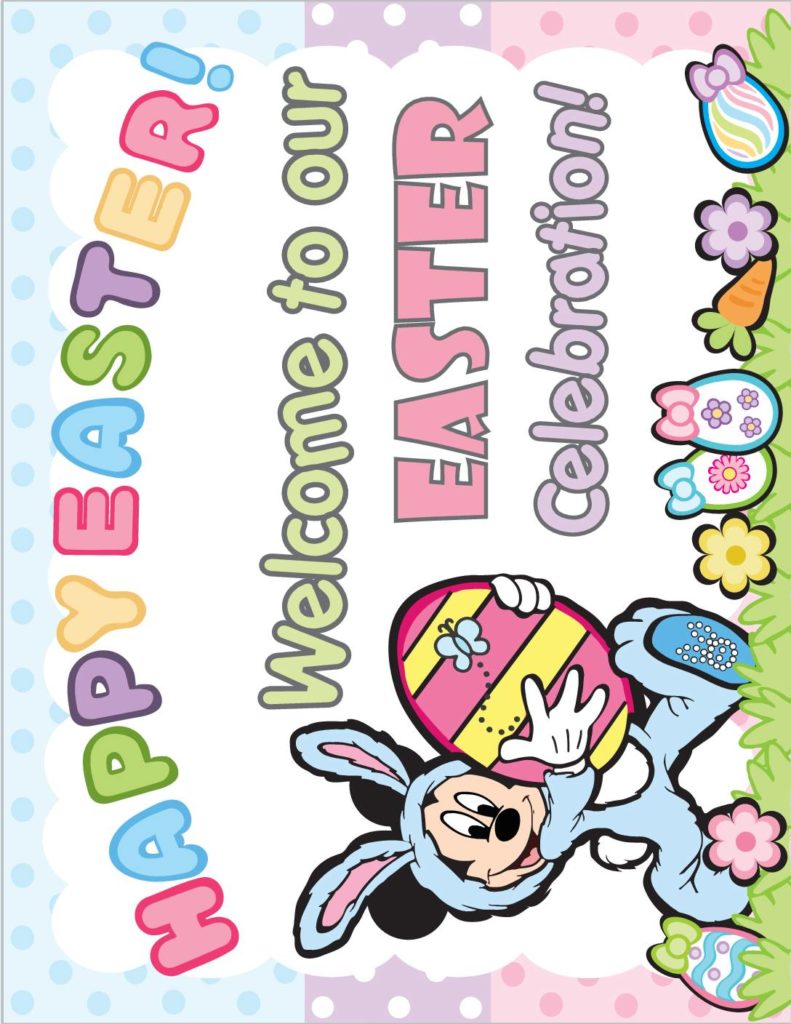 Party Sign Mickey Mouse Easter  pdf