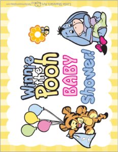 Party Sign Pooh Baby Shower