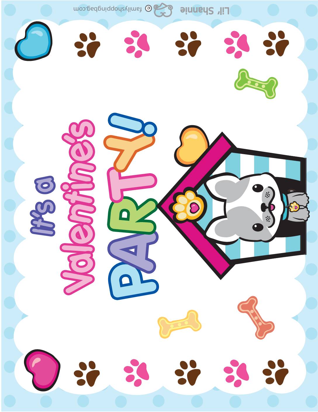 Party Sign Valentine Pups and Kittens Party Decorations