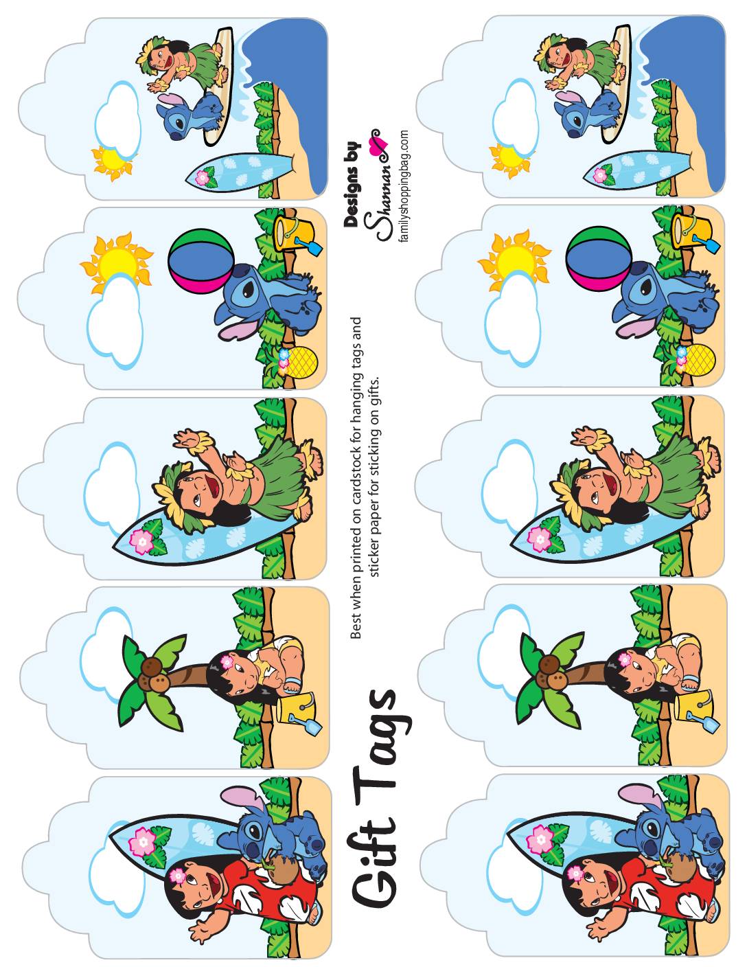 Party Tags Lilo and Stitch  pdf