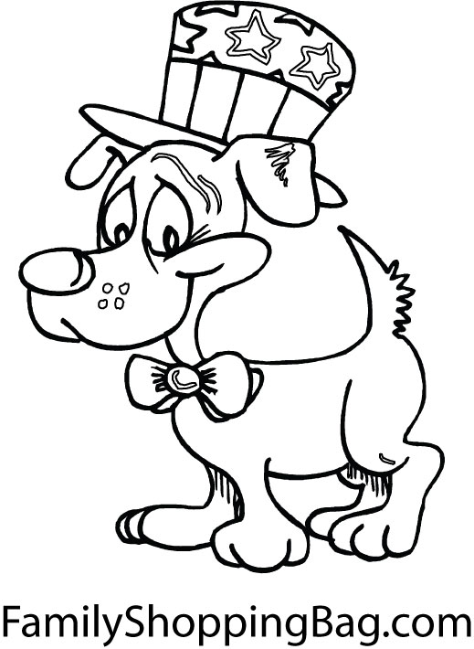 Patriotic Dog Coloring Pages