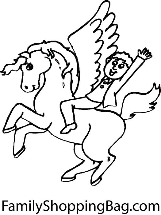Pegasus & Boy Coloring Pages