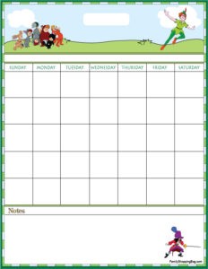 Peter Pan Calendar